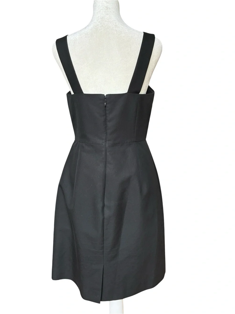 J. Crew Black Fitted Knee-length Cotton Dress